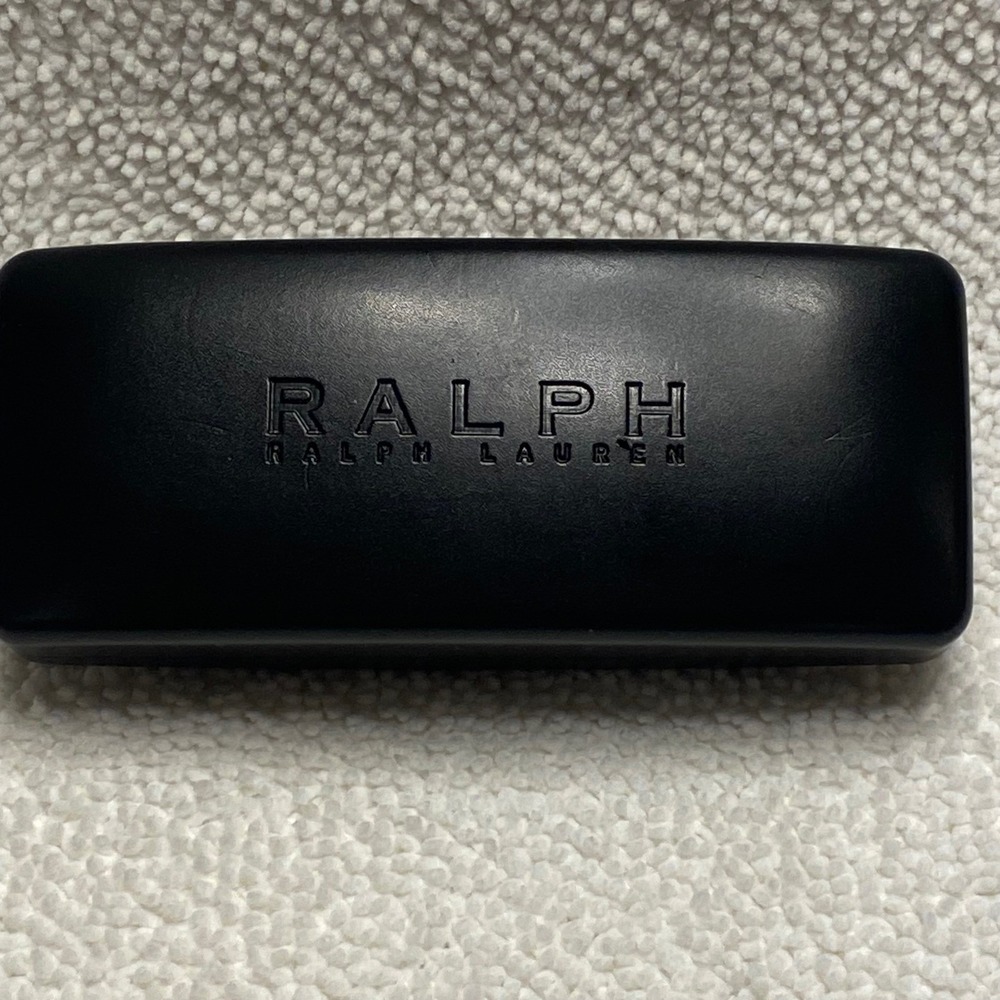 Ralph Lauren Black Hard Shell Eyeglass Case with Soft Pouch and Cleaning Cloth